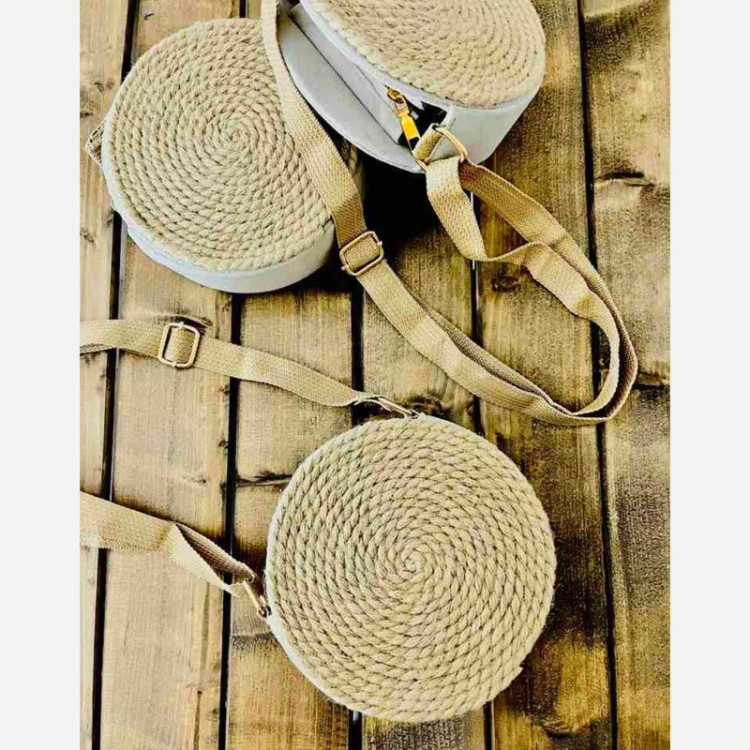 کیف کنفی تابستانی ارسال رایگان کیف گرد دایره کیف زنانه ترند کیف دخترانه کیف اسپرت
