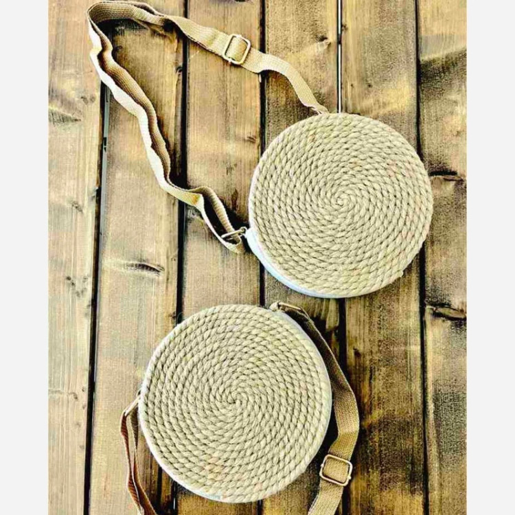 کیف کنفی تابستانی ارسال رایگان کیف گرد دایره کیف زنانه ترند کیف دخترانه کیف اسپرت