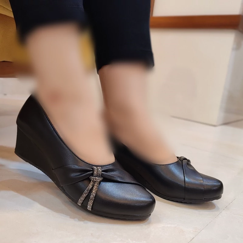 کالج زنانه پاپیون لژدار کفش زنانه مشکی راحتی