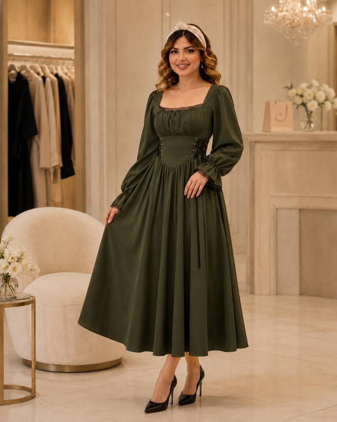 پیراهن بلند پینترستی عروسکی الیزه ارسال رایگان