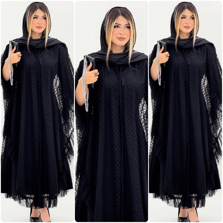 سارافون و رویه توری مشکی ارسال رایگان