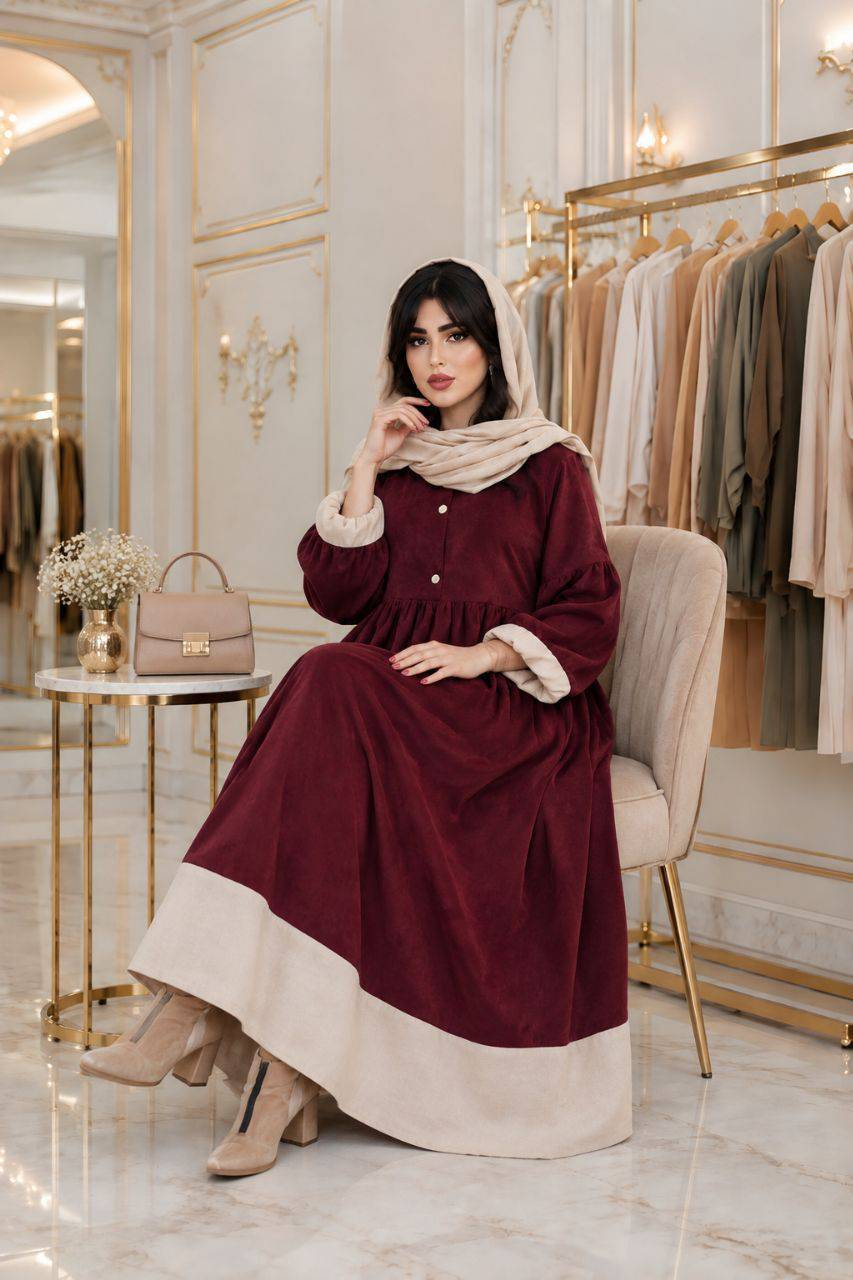 پیراهن مخملی کبریتی عروسکی ارسال رایگان